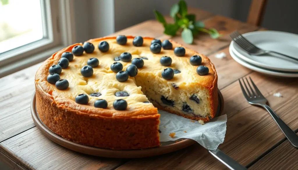 Cottage Cheese Blueberry Breakfast Cake