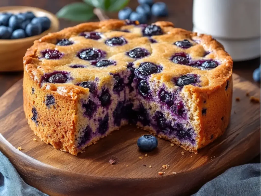 Cottage Cheese Blueberry Breakfast Cake