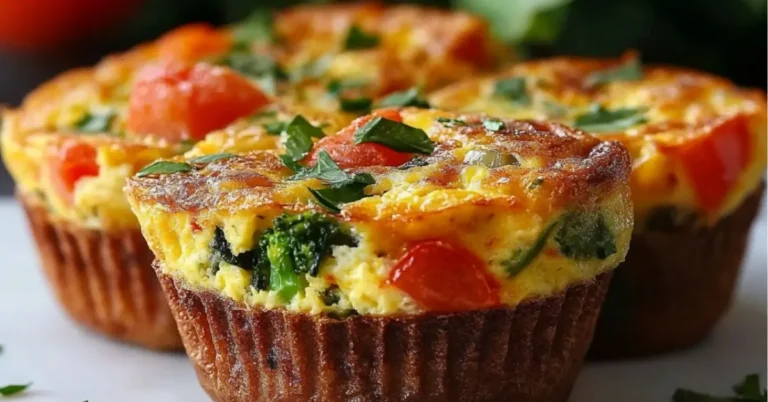 Ingredients for Veggie-Loaded Breakfast Frittata Cups, including eggs, spinach, and mushrooms