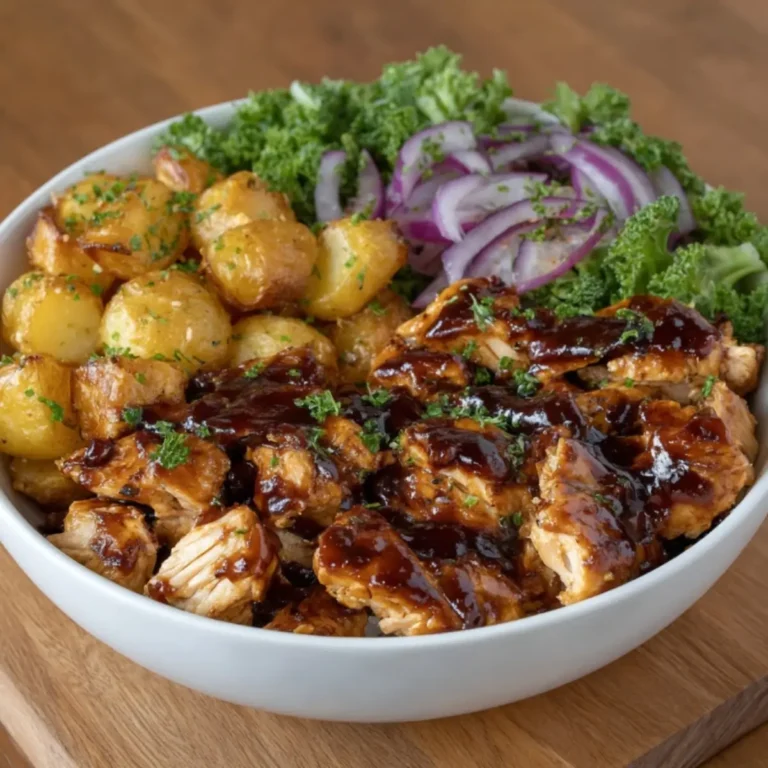 BBQ CHICKEN & ROASTED SWEET POTATO BOWLS