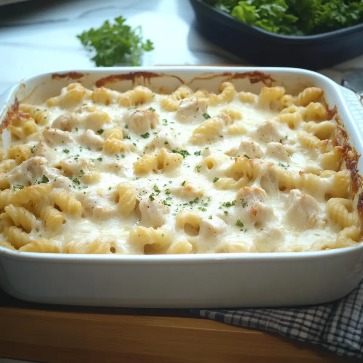 Chicken Alfredo Bake