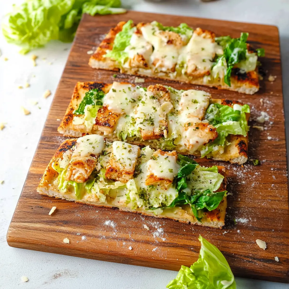 Chicken Caesar Salad Flatbreads
