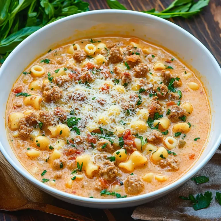 Creamy Parmesan Italian Sausage Ditalini Soup