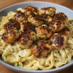 Garlic Butter Chicken Bites with Creamy Parmesan Pasta
