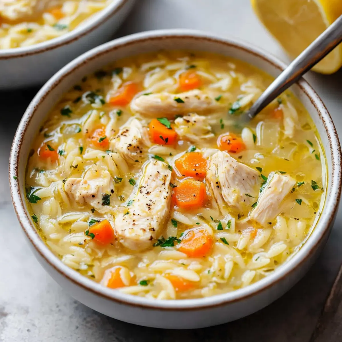 LEMON CHICKEN ORZO SOUP