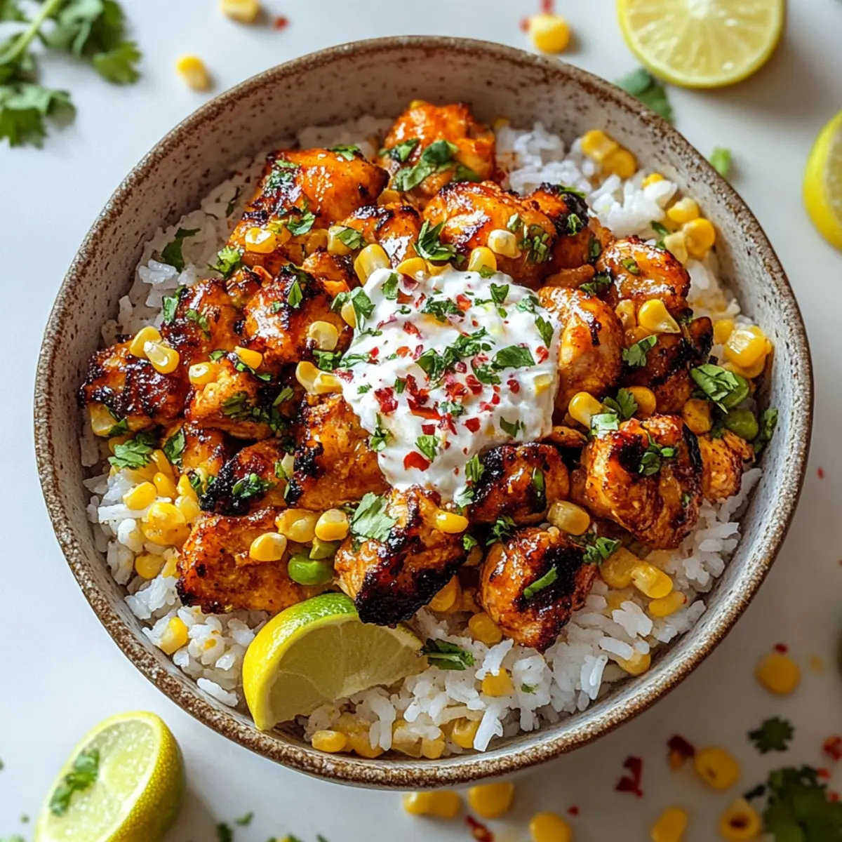Street Corn Chicken Rice Bowl