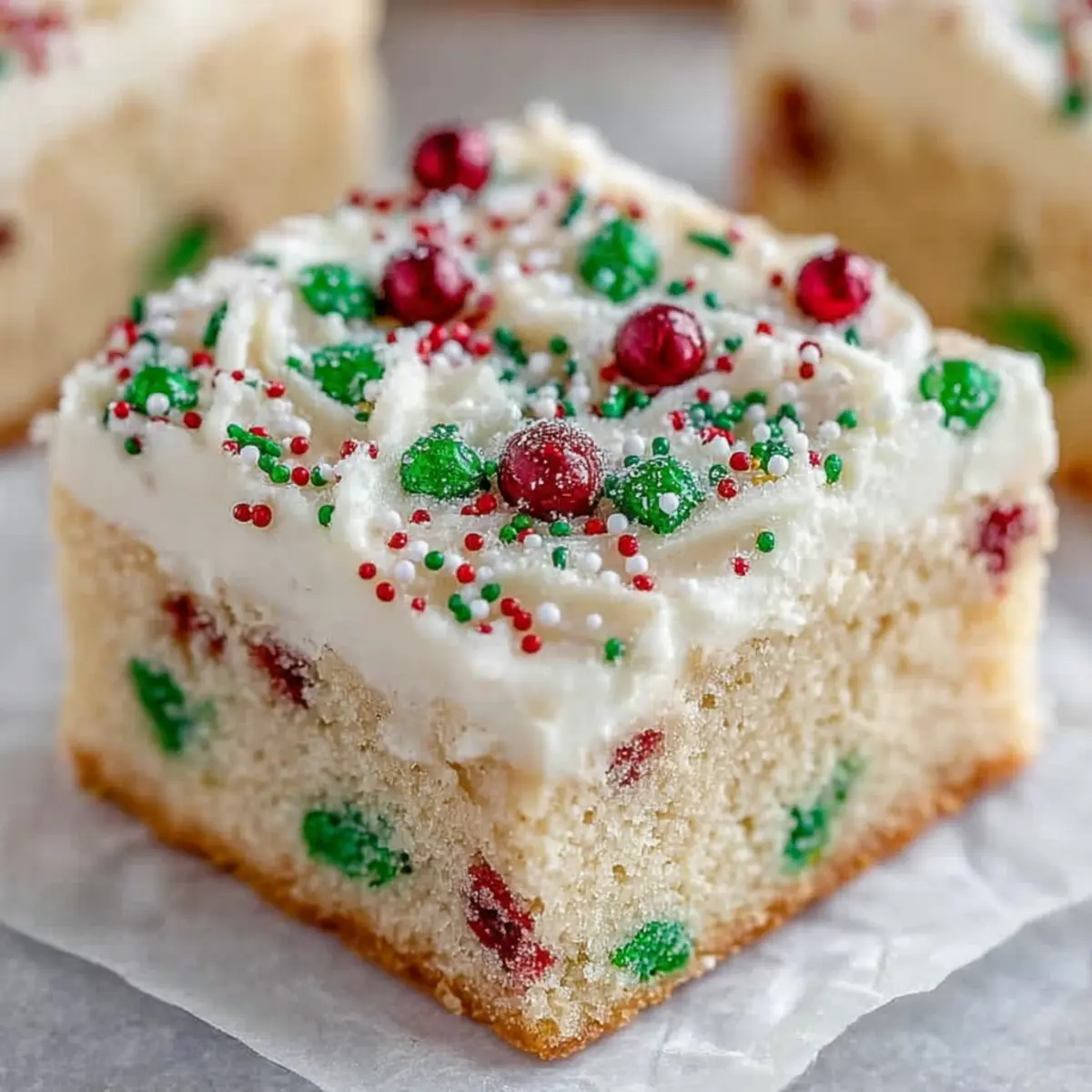 CHRISTMAS SUGAR COOKIE BARS