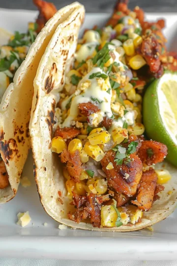 Fried Chicken Street Corn Tacos