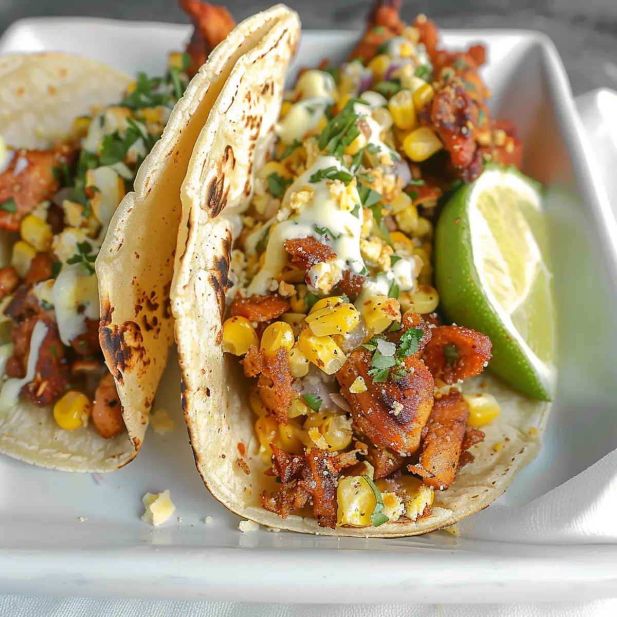 Fried Chicken Street Corn Tacos