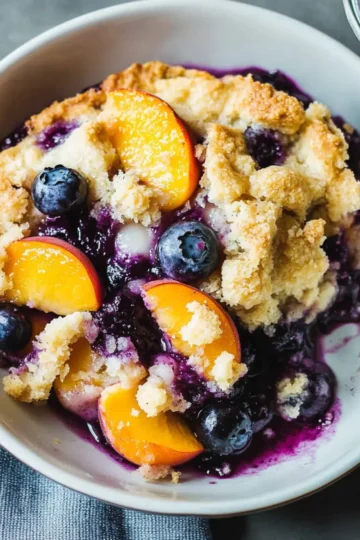 Peach and Blueberry Cobbler