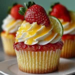 Strawberry Mango Margarita Cupcakes