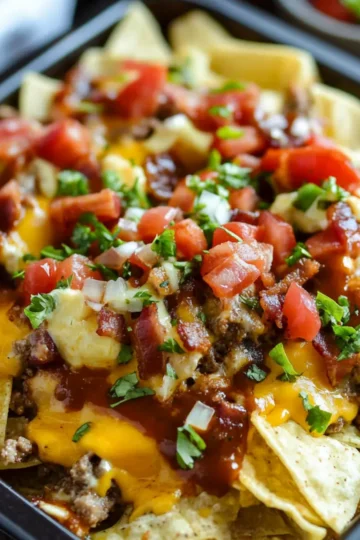 BBQ Bacon Cheeseburger Nachos