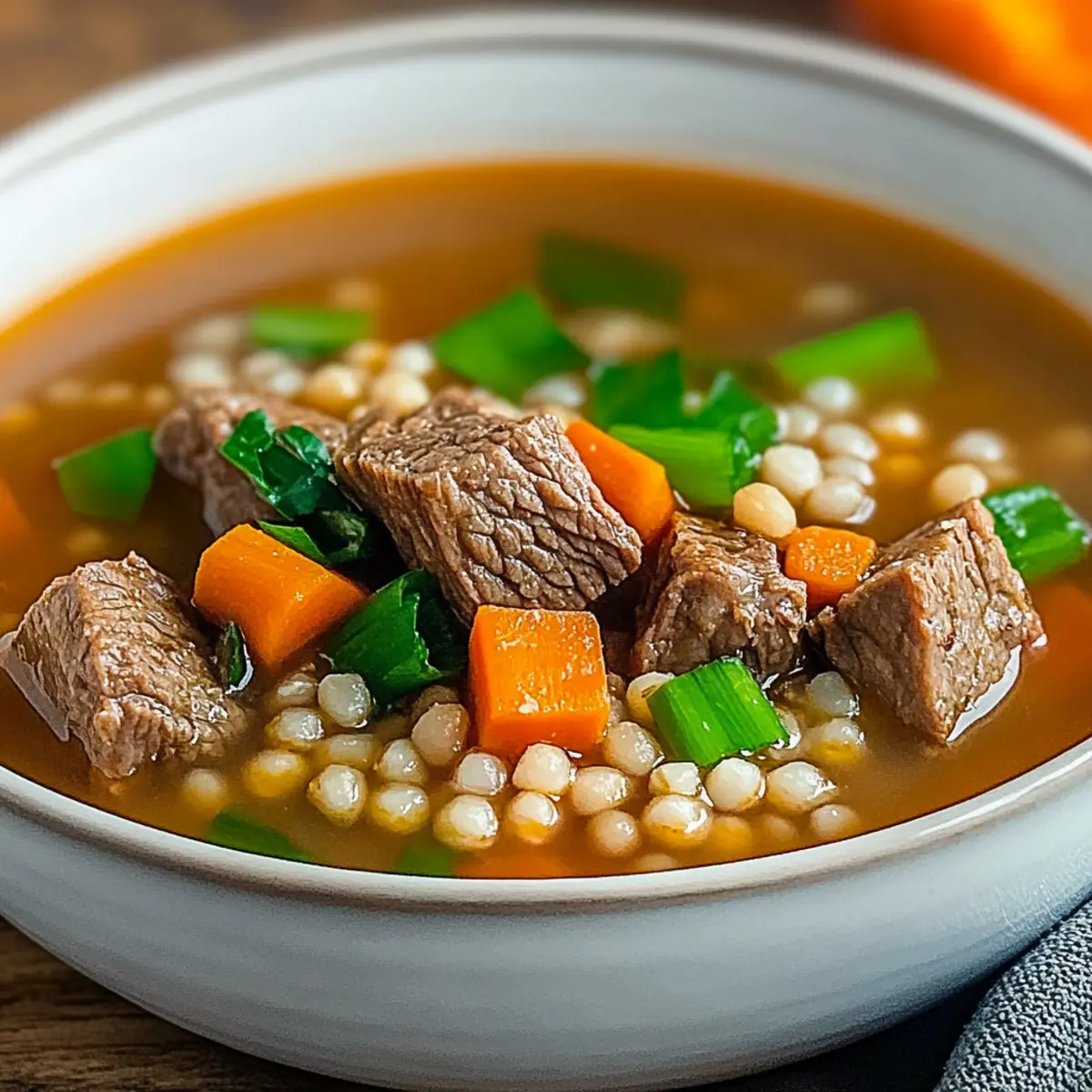 Cozy Beef and Barley Soup: Perfect Fall Meal Recipe