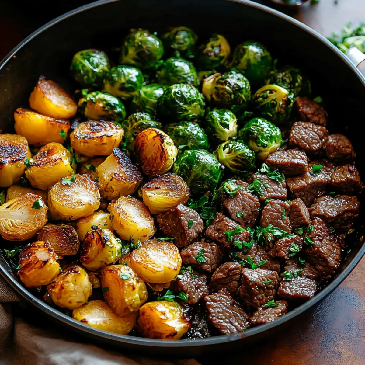 Cozy Brussels Sprouts and Beef Skillet Fall Meal Recipe