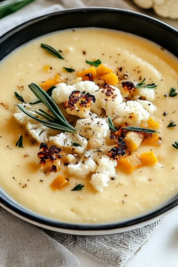 Cozy Roasted Cauliflower and Garlic Soup for Fall