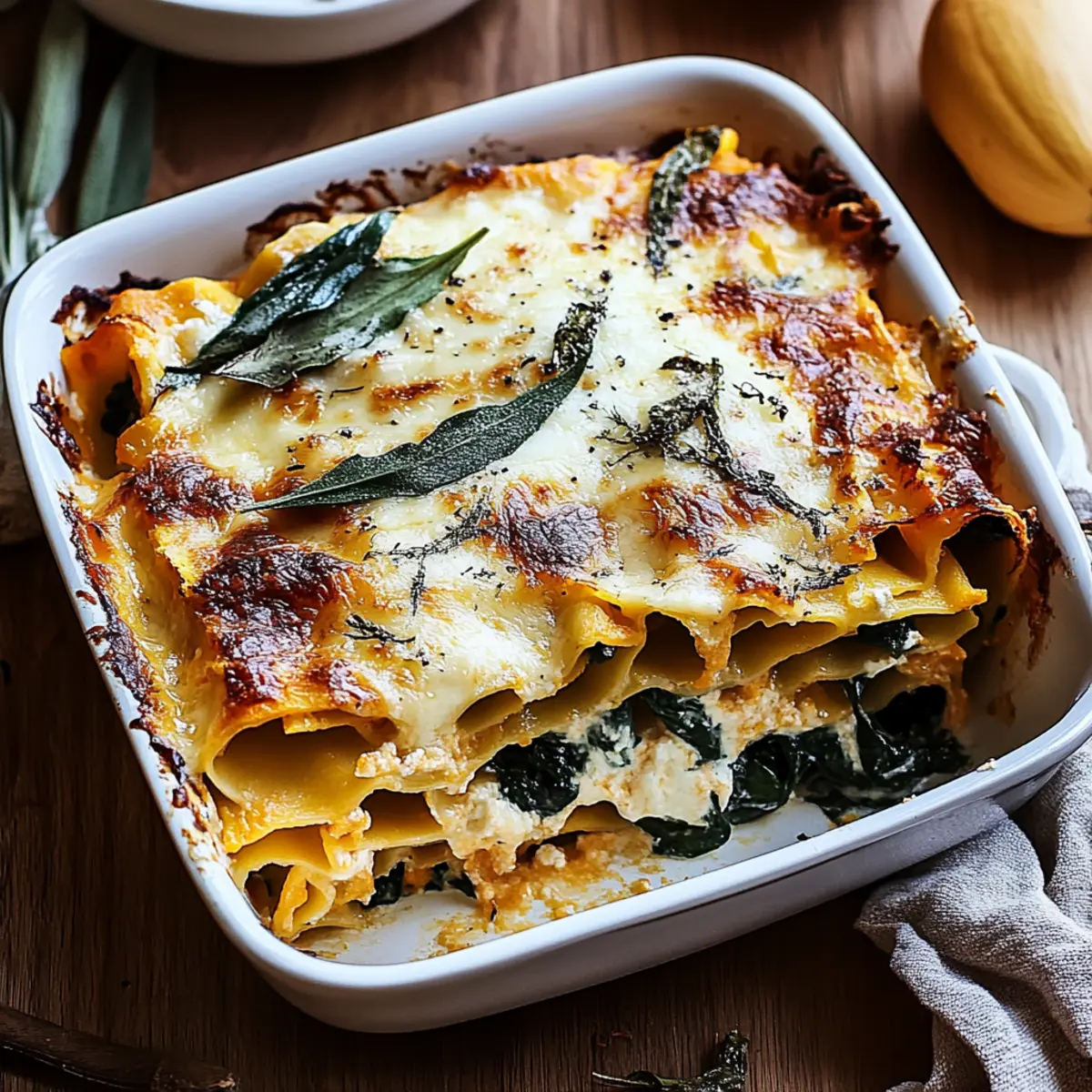 Cozy Spinach and Butternut Squash Lasagna Fall Meal