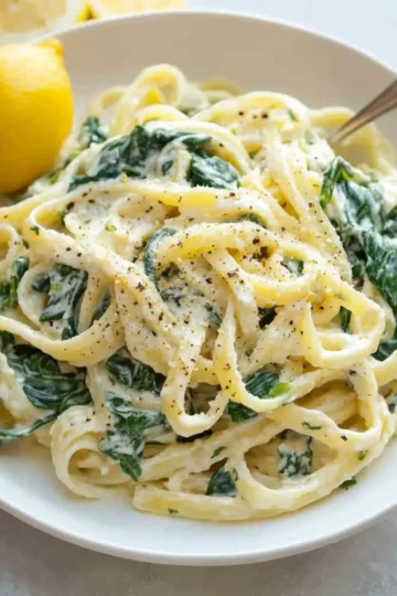 LEMON RICOTTA PASTA & SPINACH