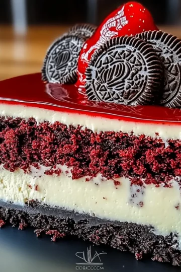 Red Velvet Oreo Cheesecake