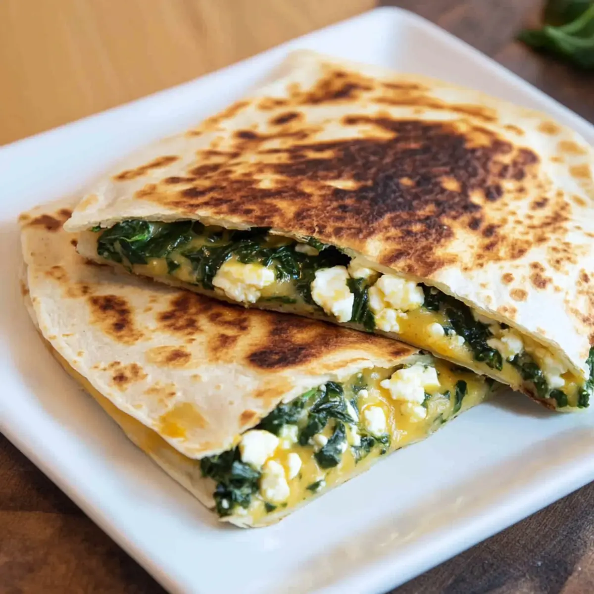 Spinach and Feta Breakfast Quesadilla