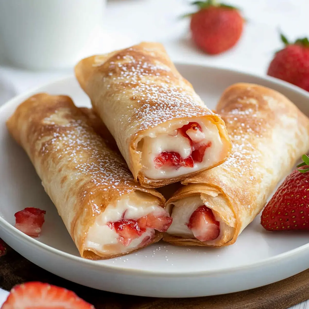 Strawberry Cheesecake Egg Rolls