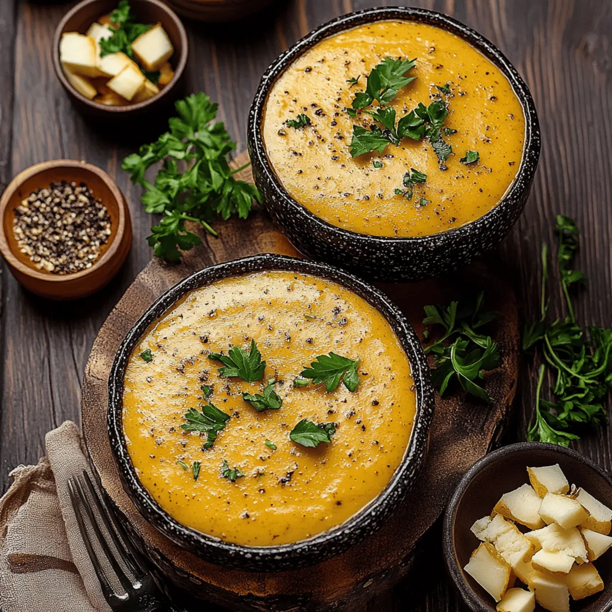 Hearty Cheddar Garlic Herb Potato Soup
