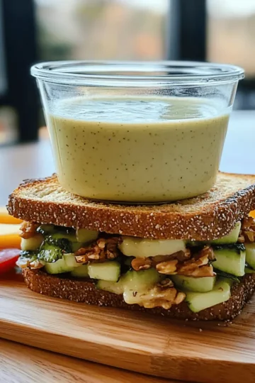 Crunchy Apple Sandwich with Granola & Yogurt Snack
