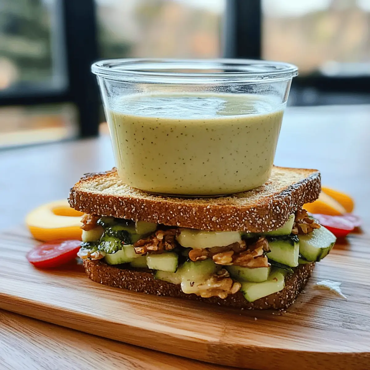 Crunchy Apple Sandwich with Granola & Yogurt Snack