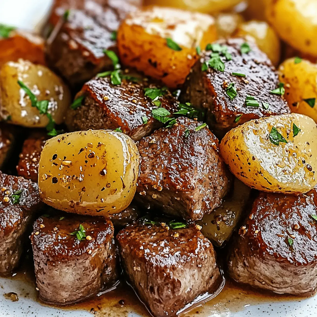 Butter Steak Bites and Potatoes