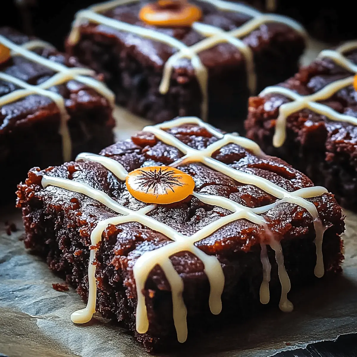 Spider Web Halloween Brownies