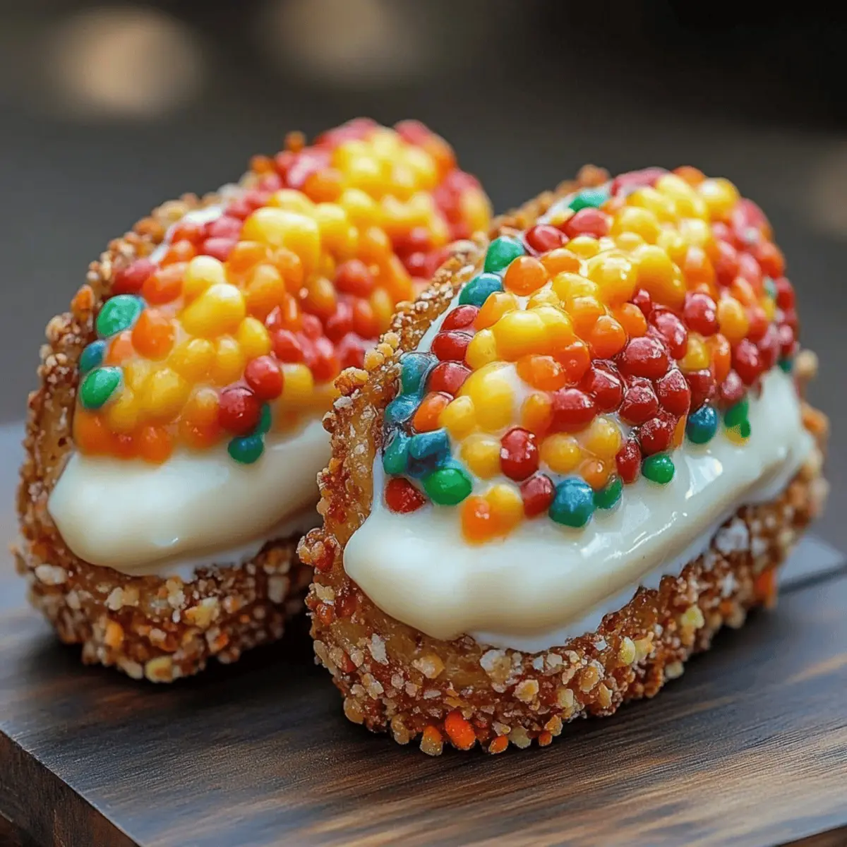 Fruity Pebbles Cheesecake Tacos