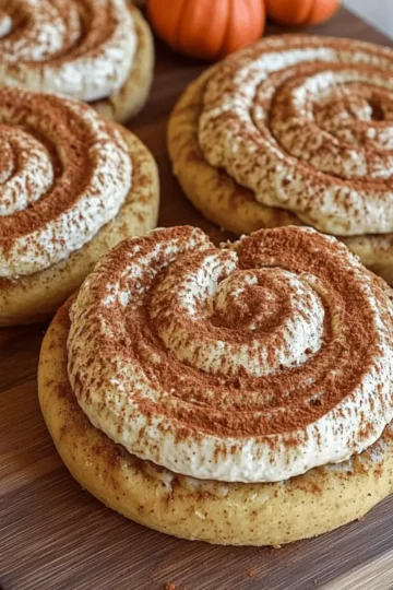 Soft Pumpkin Cookies with Cinnamon Frosting