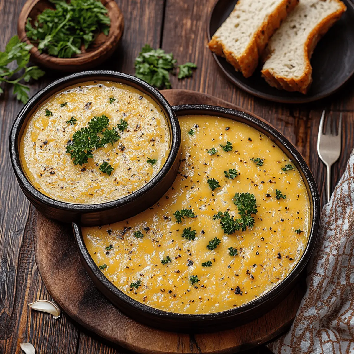 Hearty Cheddar Garlic Herb Potato Soup
