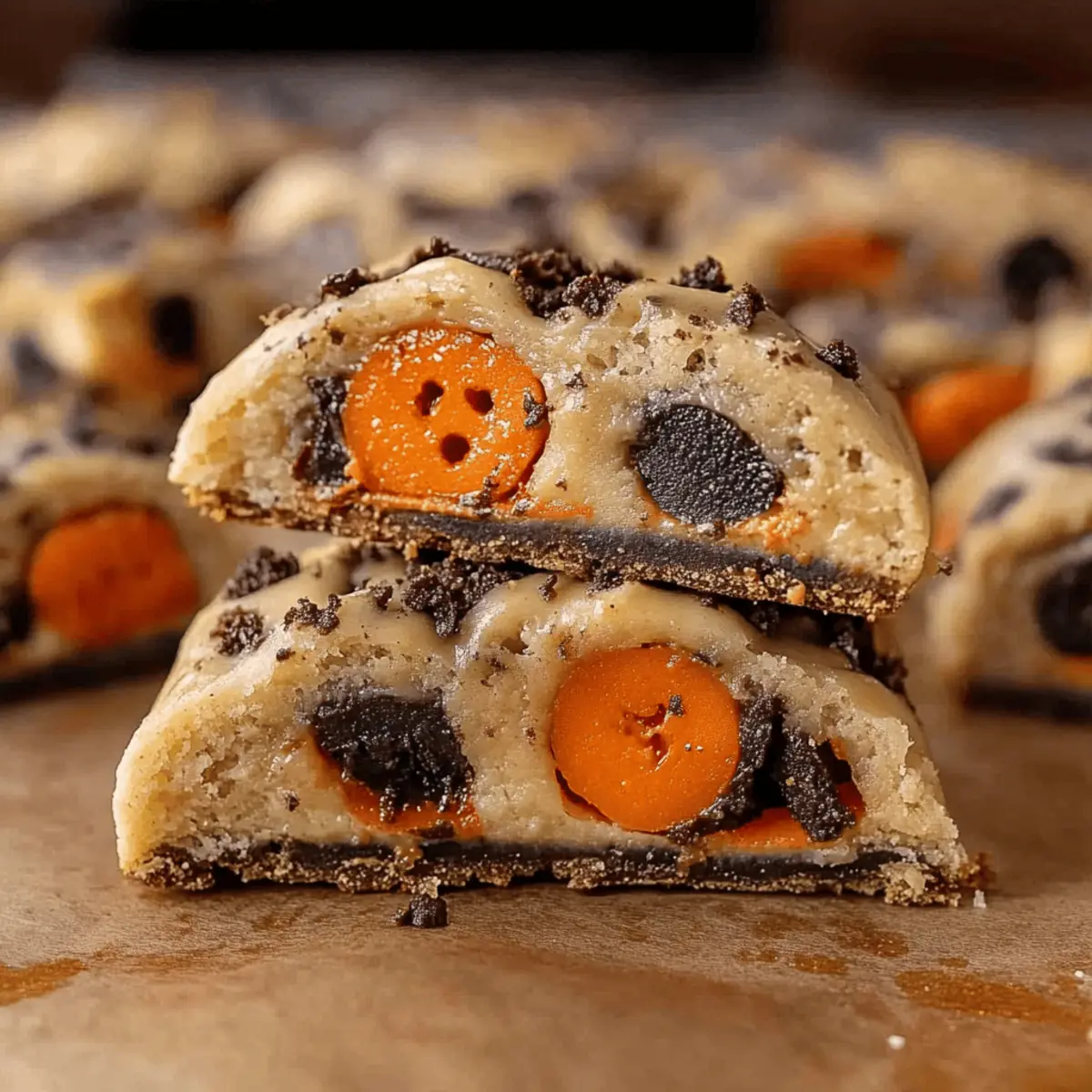Halloween Oreo Stuffed Chocolate Chip Cookies