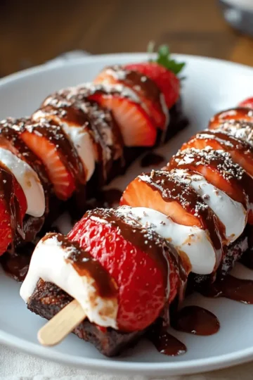 Strawberry Brownie Kabobs