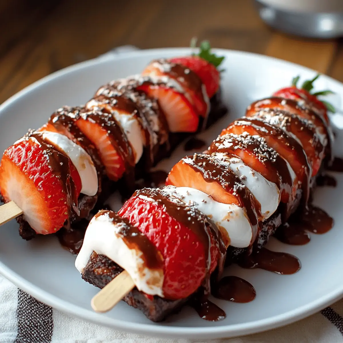 Strawberry Brownie Kabobs