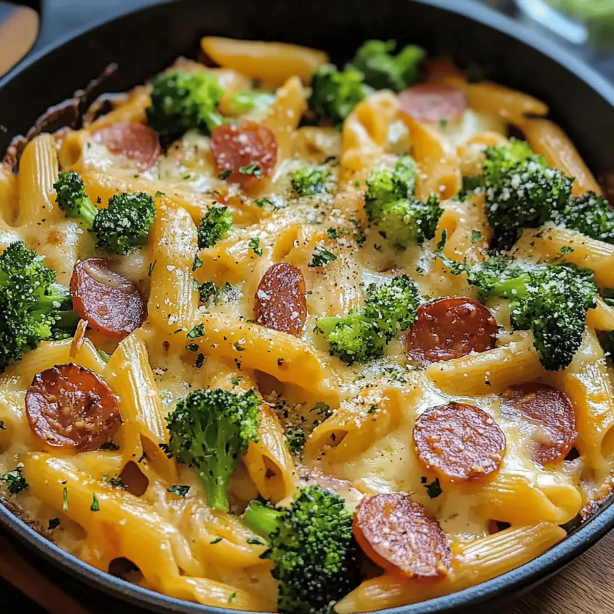 Creamy Kielbasa Broccoli Skillet