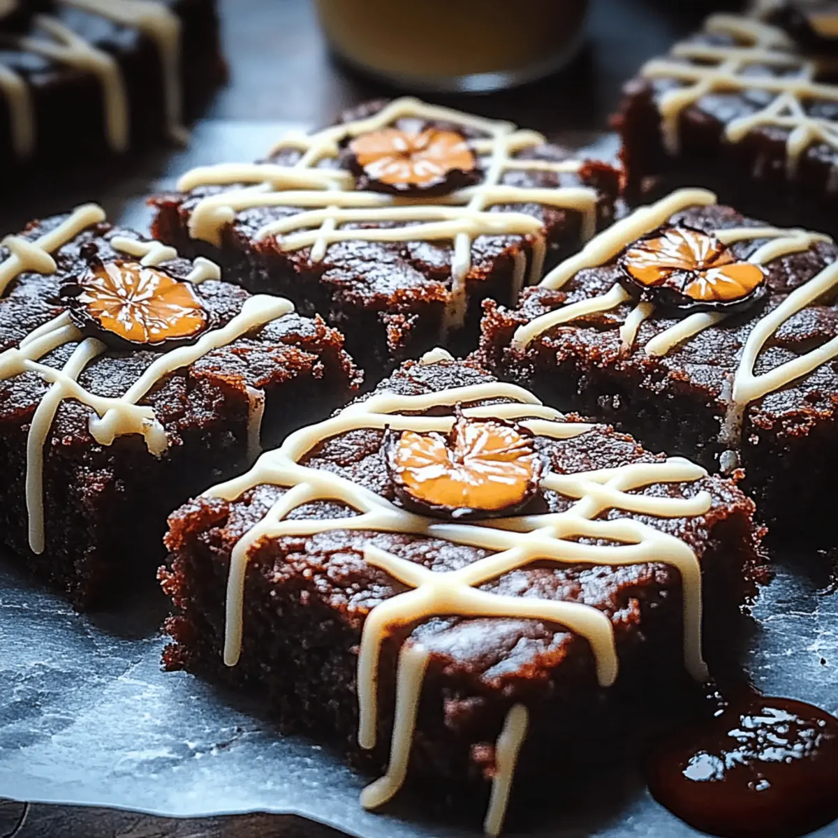 Spider Web Halloween Brownies