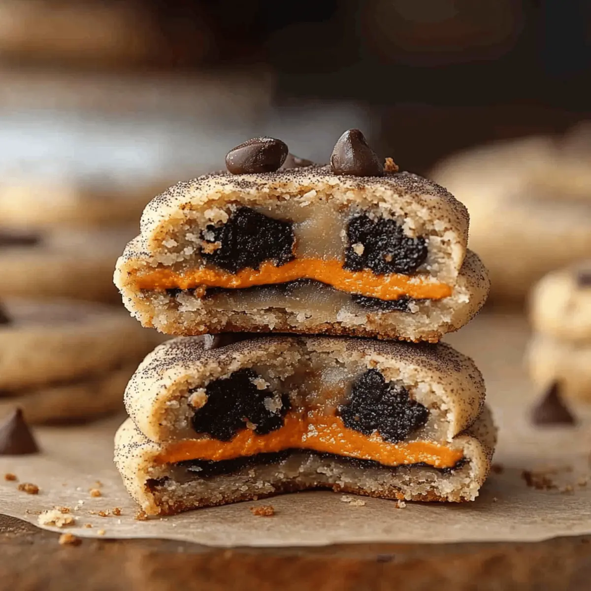 Halloween Oreo Stuffed Chocolate Chip Cookies
