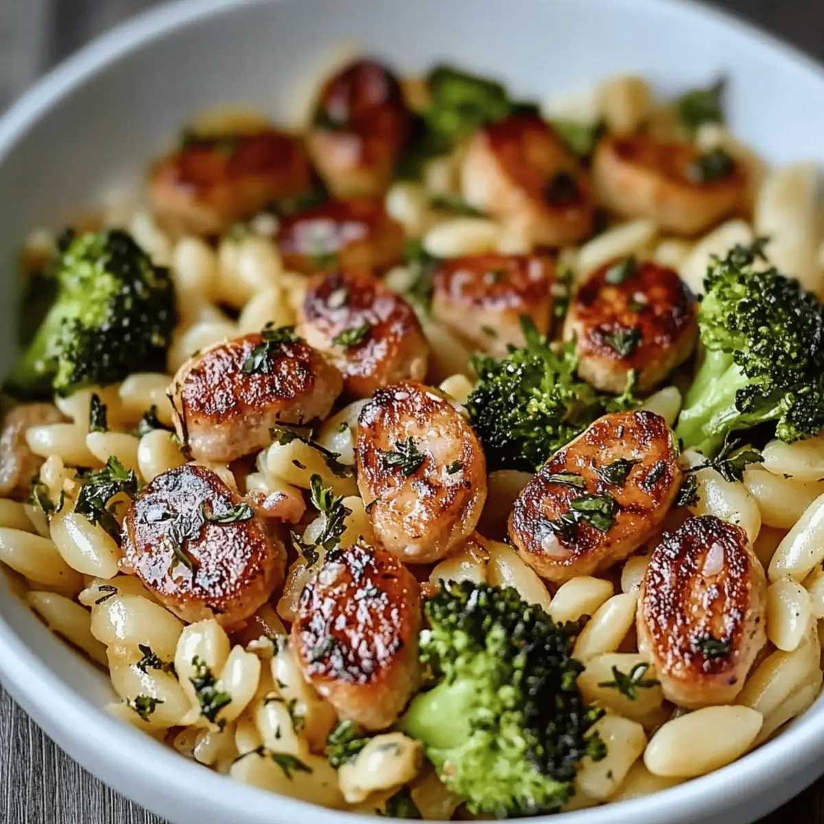 Chicken Sausage and Broccoli Orzo