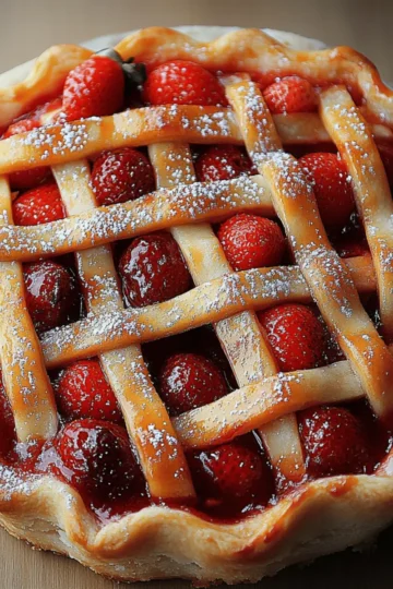 Rustic Sweet Baked Strawberry Pie