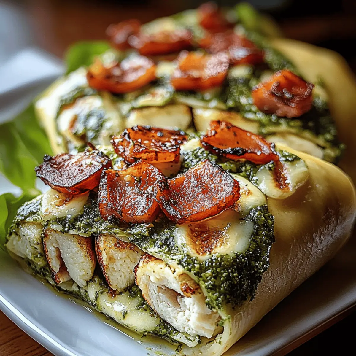 Pesto Chicken Lettuce Wraps