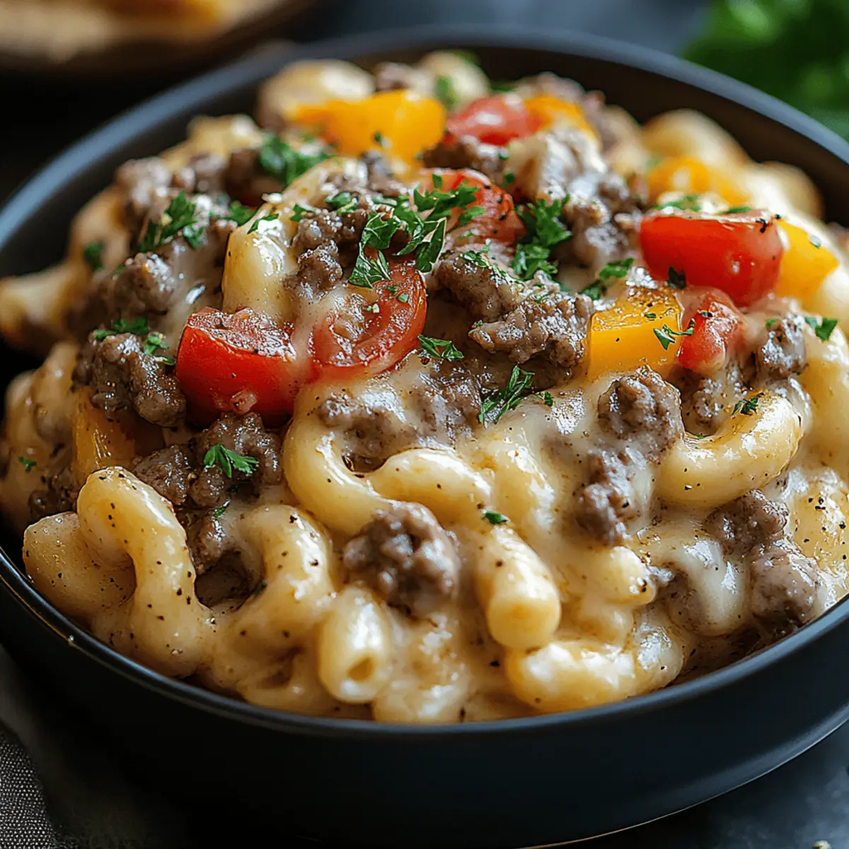 Creamy Philly Cheesesteak Mac & Cheese