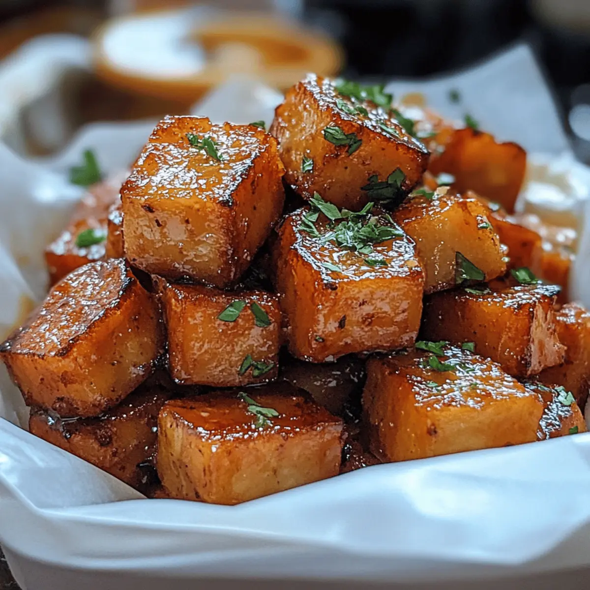 Roasted Sweet Potatoes with Cinnamon & Honey