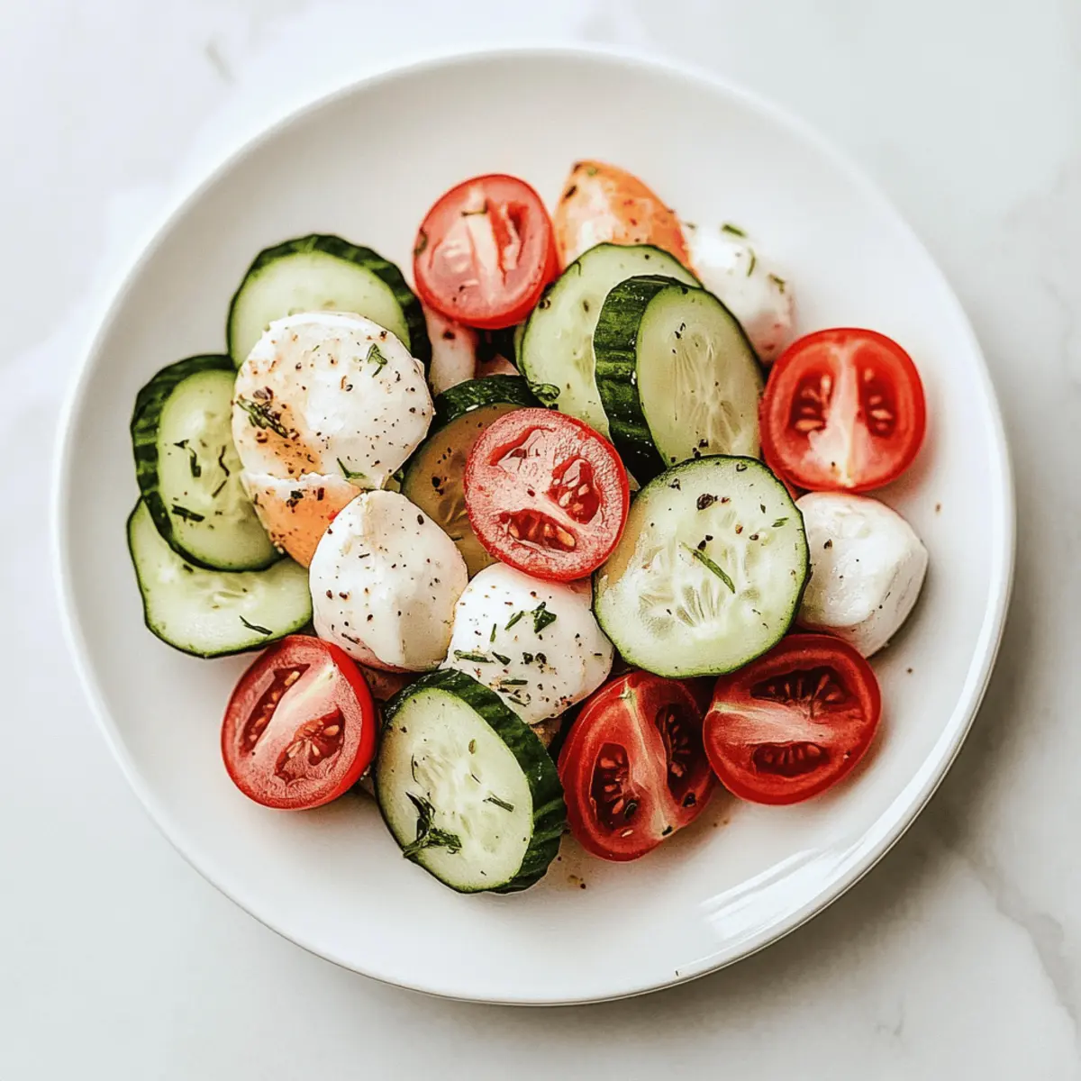 Fresh Cucumber Caprese Salad
