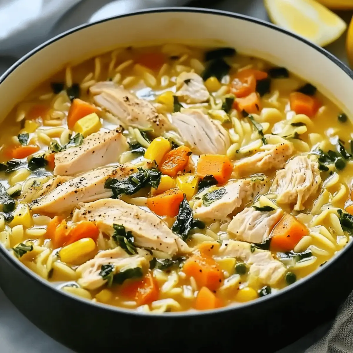 Lemon Chicken Orzo Soup
