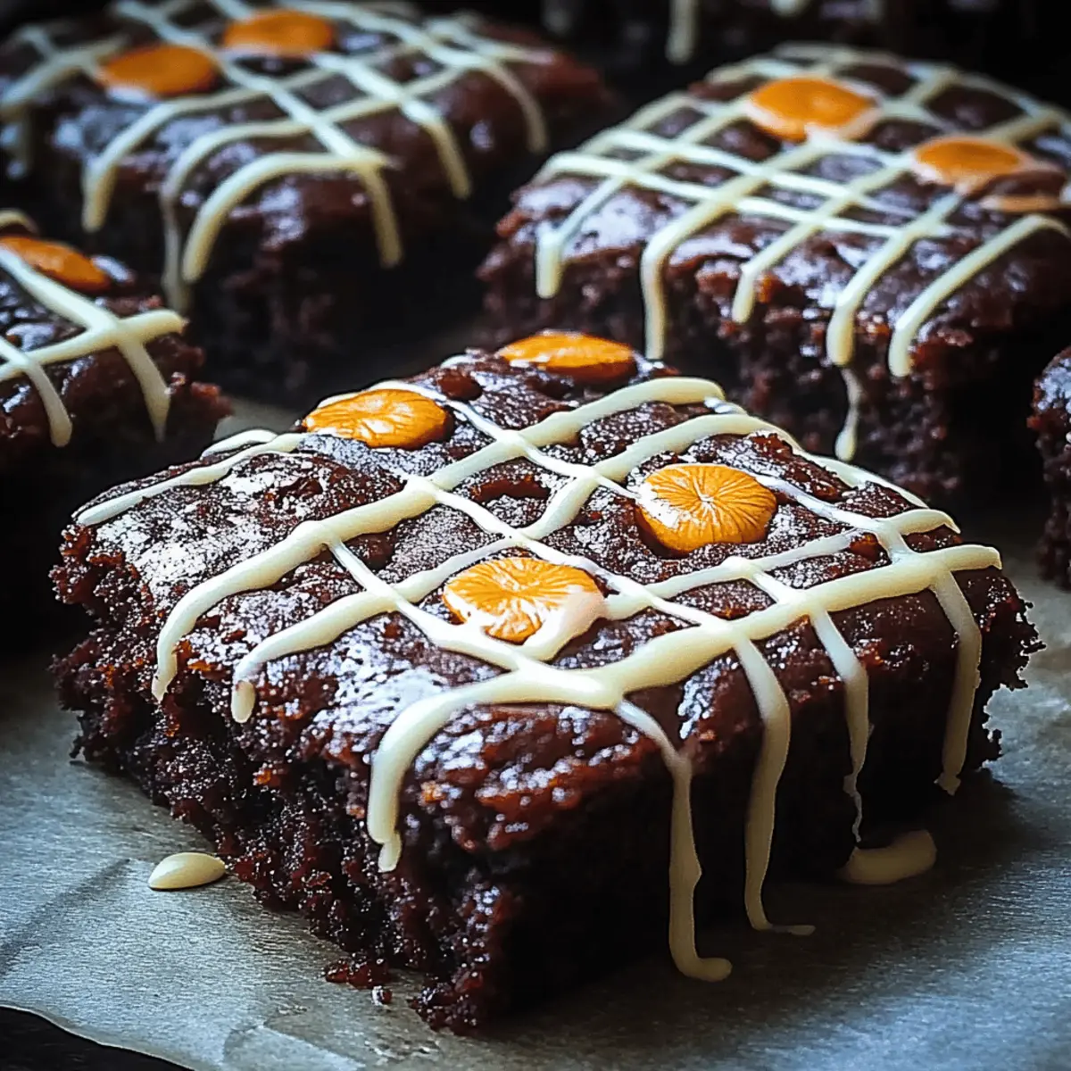 Spider Web Halloween Brownies