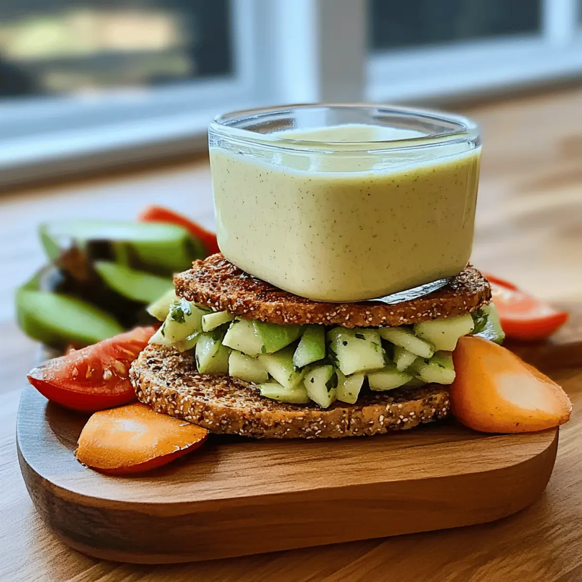 Crunchy Apple Sandwich with Granola & Yogurt Snack