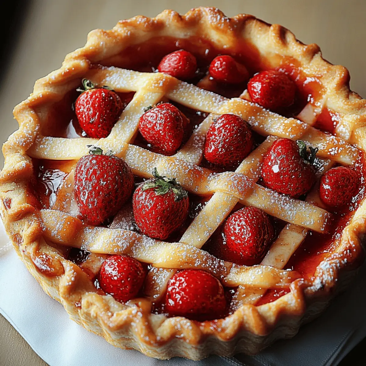 Rustic Sweet Baked Strawberry Pie