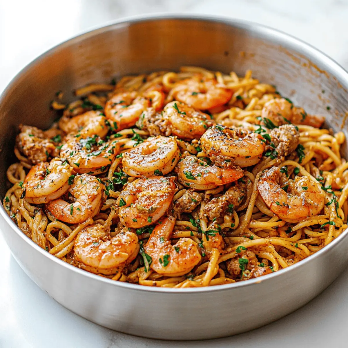 Old Bay Garlic Shrimp Pasta