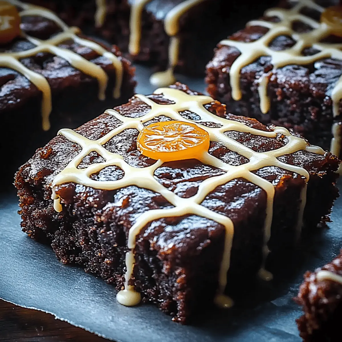 Spider Web Halloween Brownies